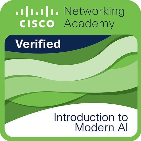 Cisco Zertifizierung für Introduction to Modern AI und Grundlagen der künstlichen Intelligenz.