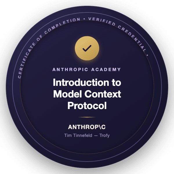Anthropic Zertifikat: Model Context Protocol
