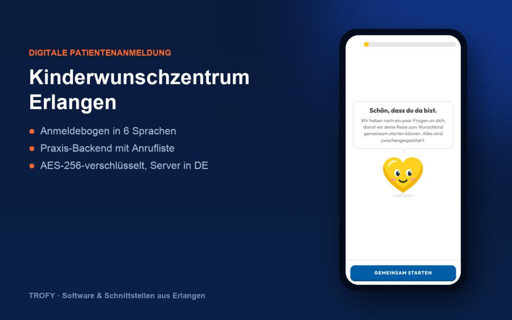 Kinderwunschzentrum Erlangen – digitale Patientenanmeldung von Trofy