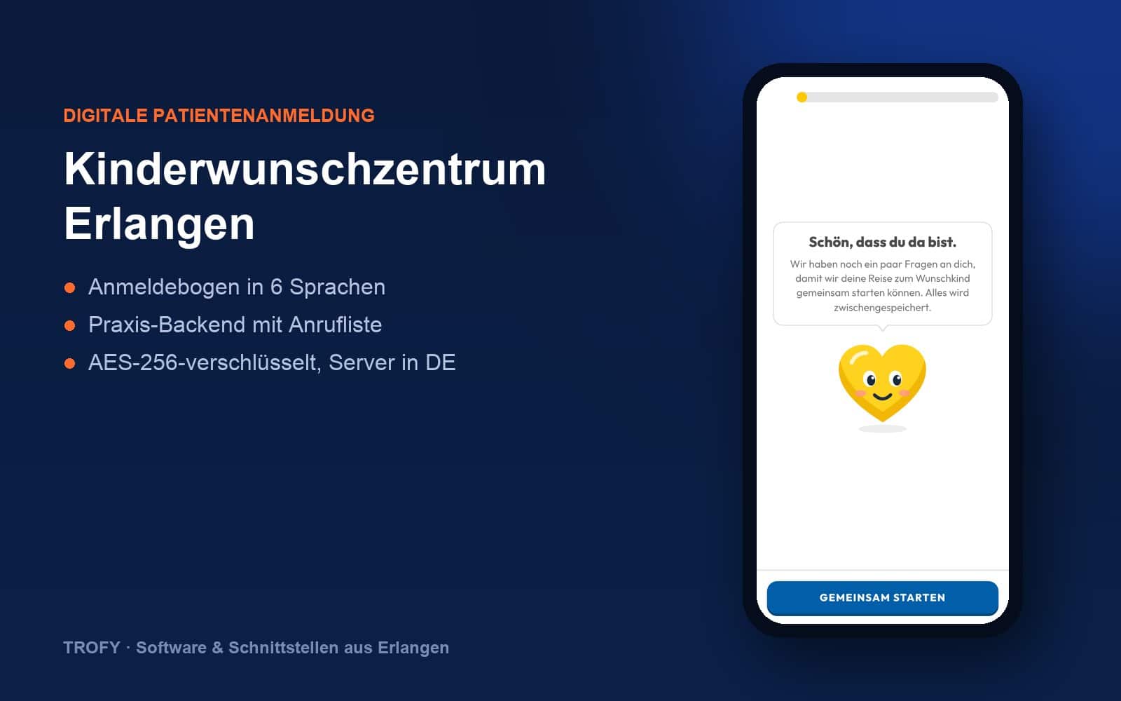 Kinderwunschzentrum Erlangen – digitale Patientenanmeldung von Trofy